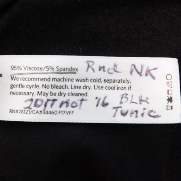 Eileen Fisher Black Long Sleeve Crew Neck Tunic Size Small - Picture 7 of 9